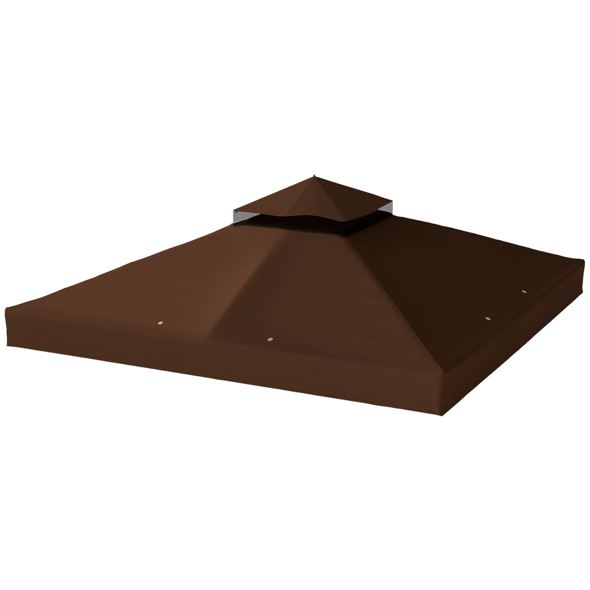 10' x 10' 2-Tier Gazebo Replacement Canopy Top Cover, Coffee — product view 2