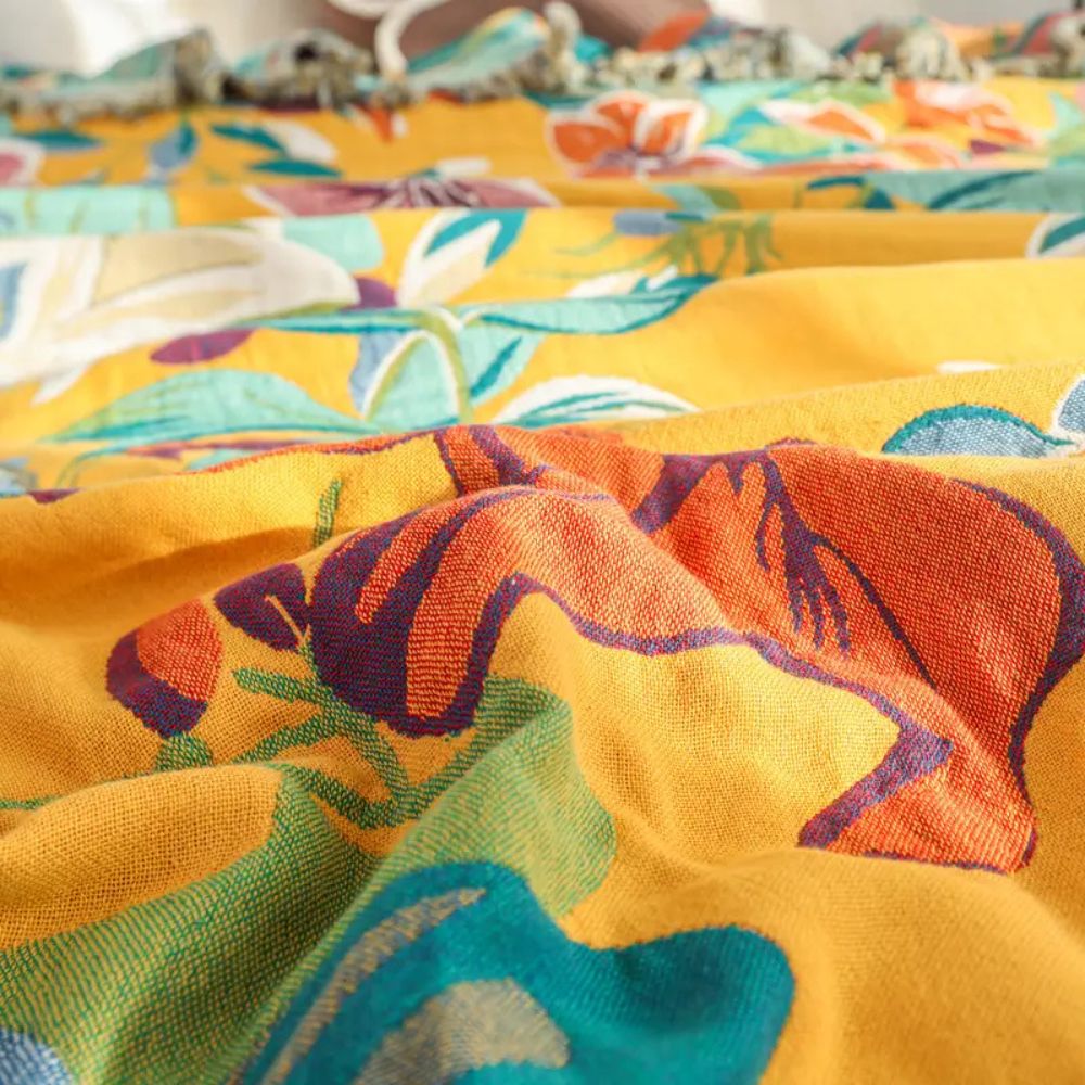 LoungeYard | Festival Tropics Cotton Blanket — product view 4