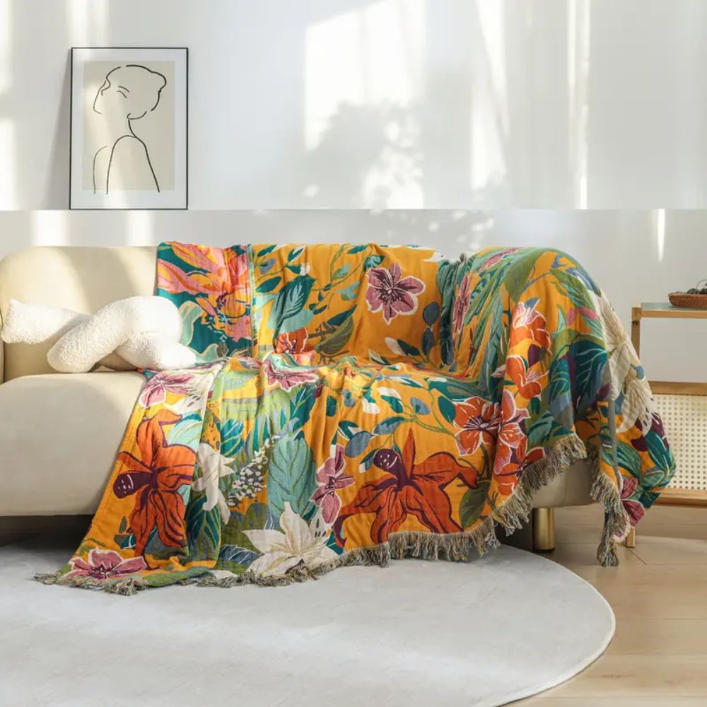 LoungeYard | Festival Tropics Cotton Blanket — product view 6