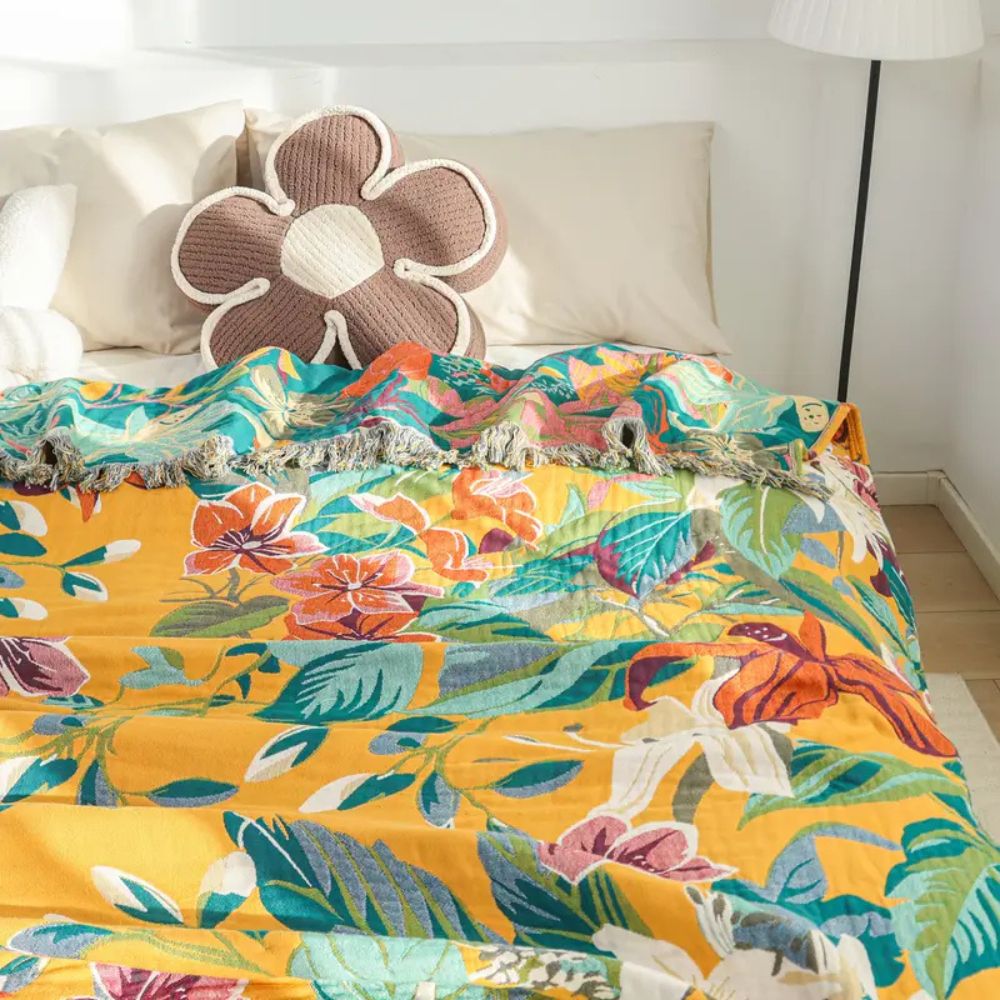 LoungeYard | Festival Tropics Cotton Blanket — product view 7