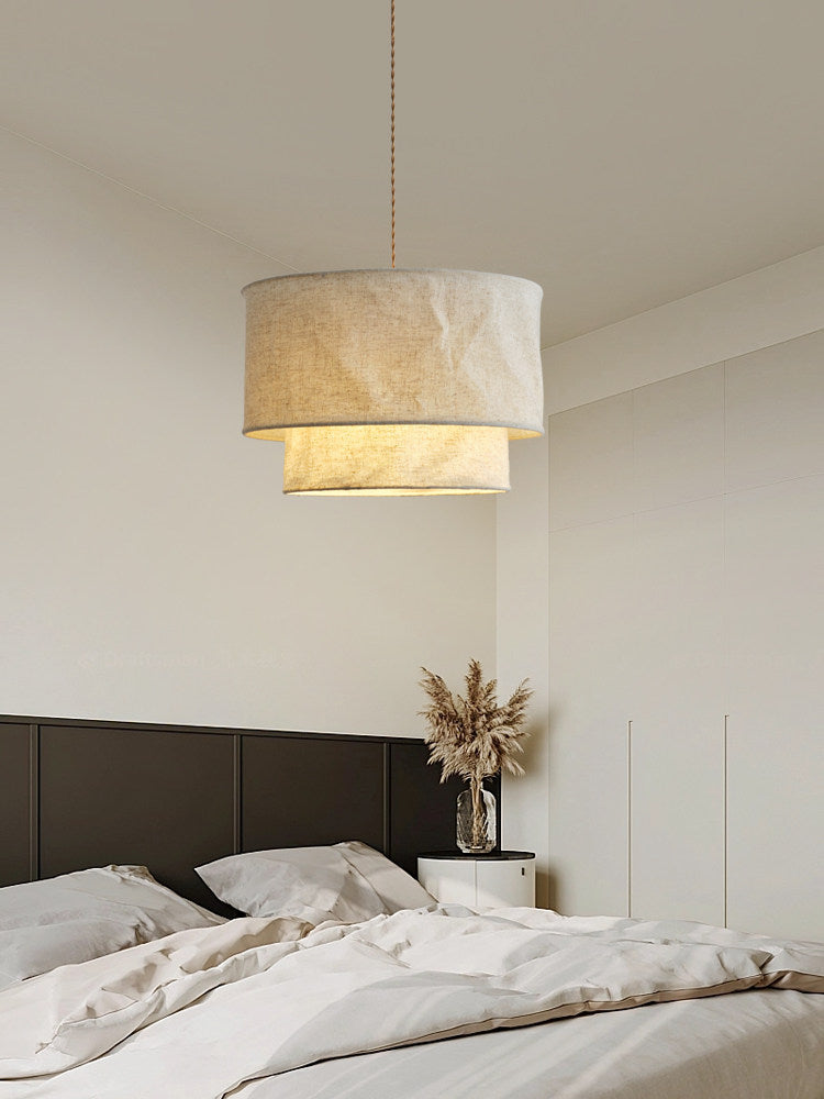 Flax Linen Drum Pendant Lamp — product view 7