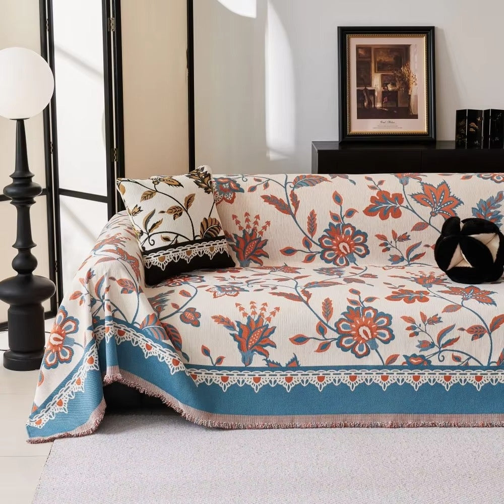 LoungeYard | Floravell Vintage Chenille Sofa Cover — product view 4