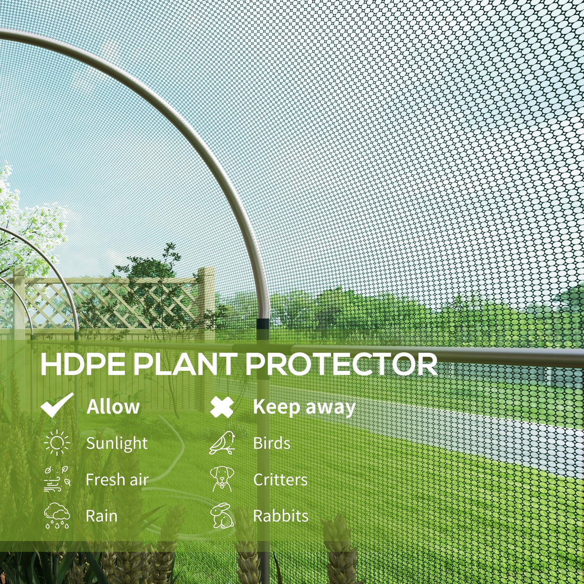4' x 12' Crop Cage with Zippered Door, Green — product view 6