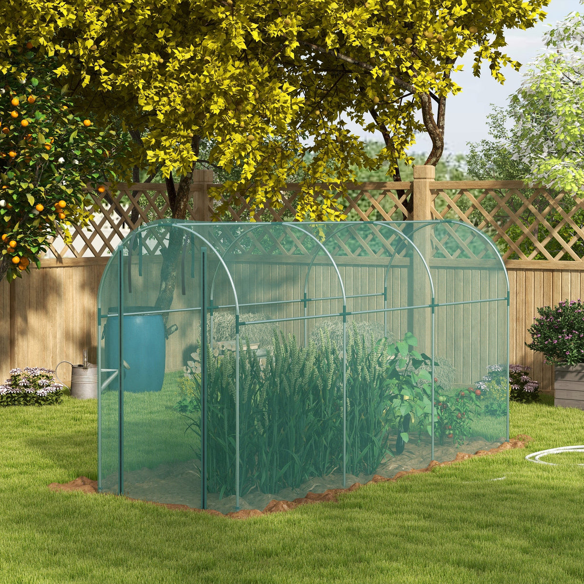 4' x 12' Crop Cage with Zippered Door, Green — product view 4