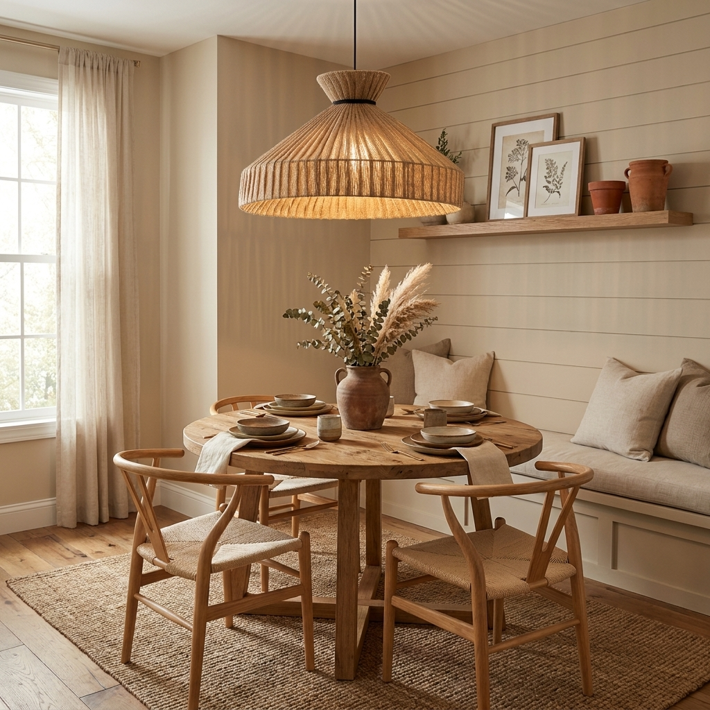 Foxglove Fluted Jute Pendant Lamp — product view 3