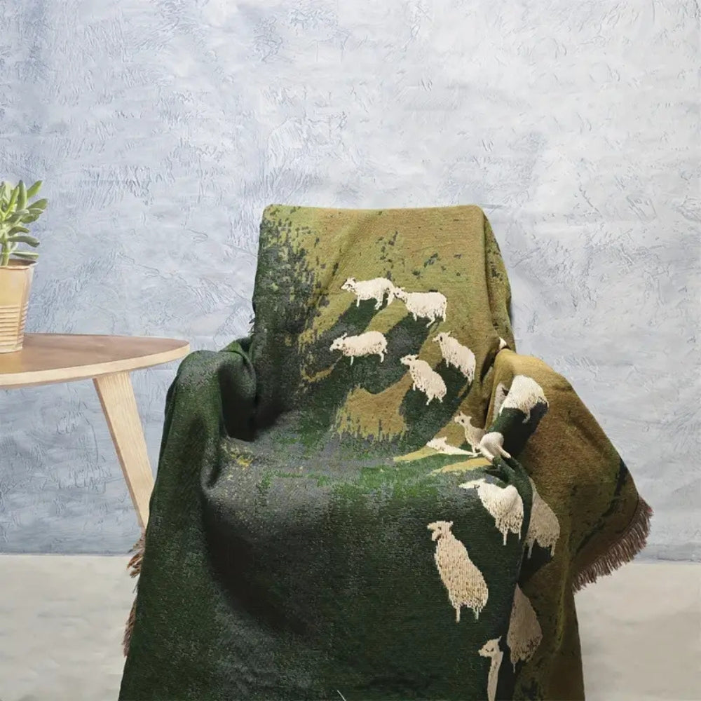 LoungeYard | Frida Sheep Woven Throw Blanket — product view 4