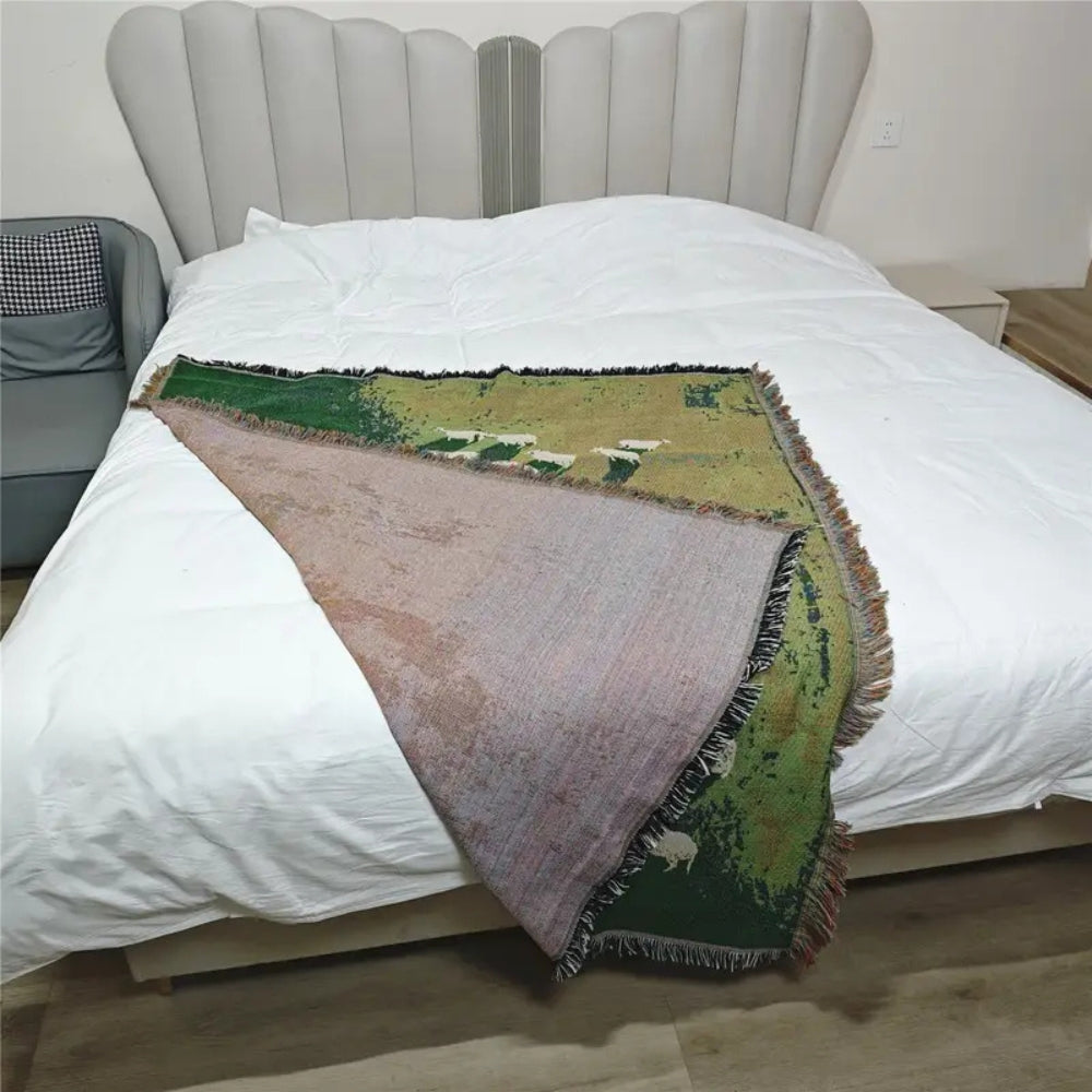 LoungeYard | Frida Sheep Woven Throw Blanket — product view 6