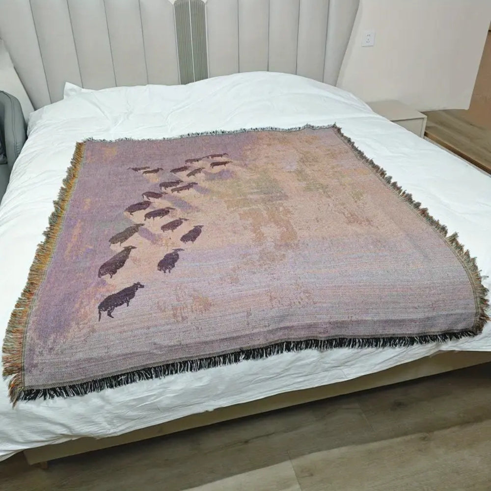 LoungeYard | Frida Sheep Woven Throw Blanket — product view 5