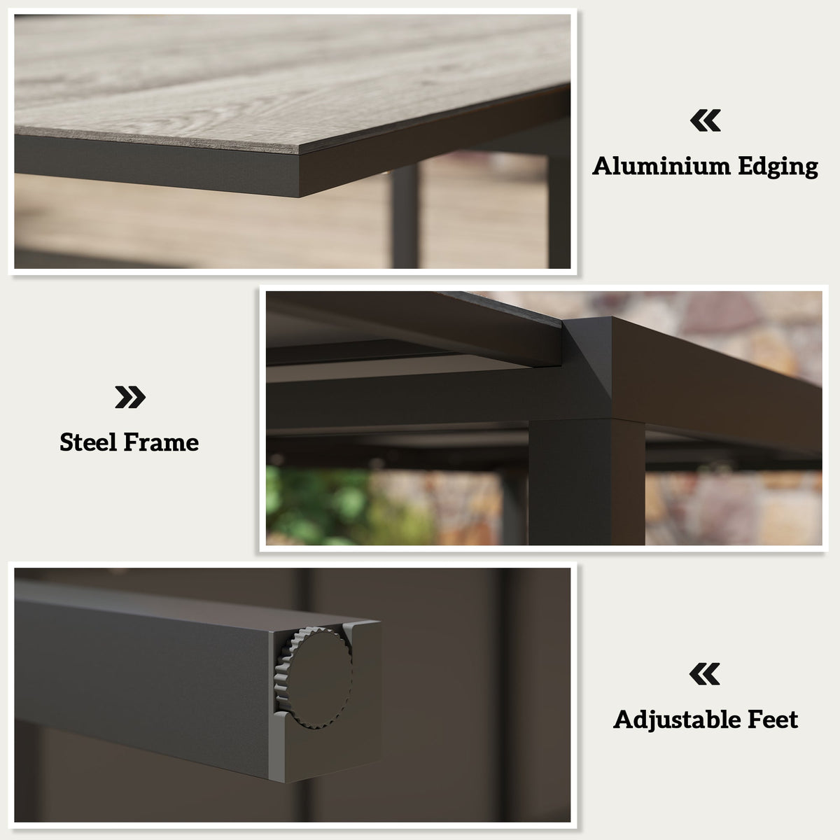 63"-94.5" Extendable Patio Dining Table for 6-8 People — product view 7