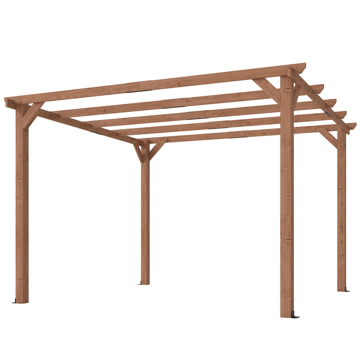 PerArbor 3 x 3 m Wooden Pergola Kit with Triangle Supports, 5 Crossing Beams, Maple Wood-effect — product view 2