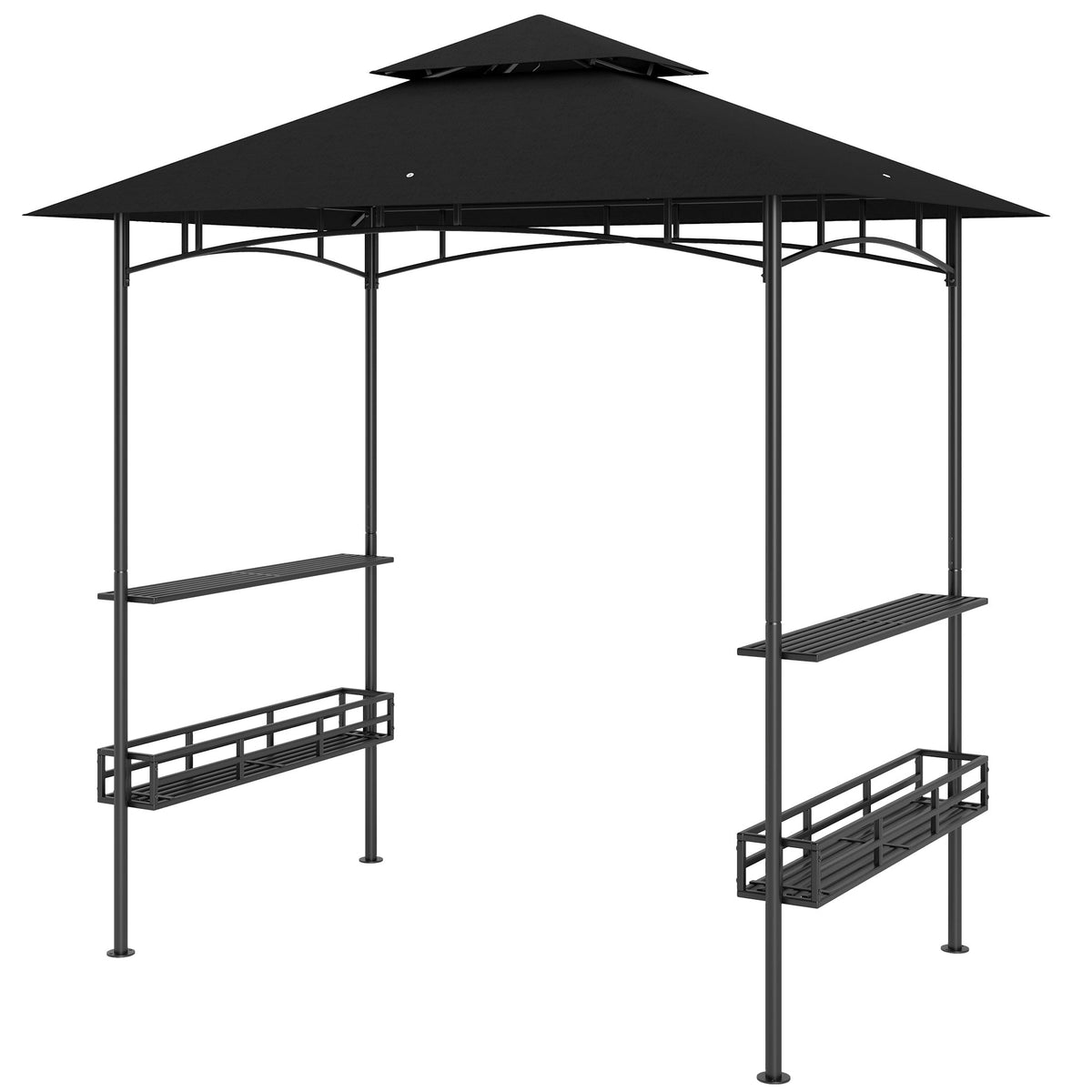 8' x 5' Grill Gazebo with Shelves and Baskets, Dark Gray — product view 2