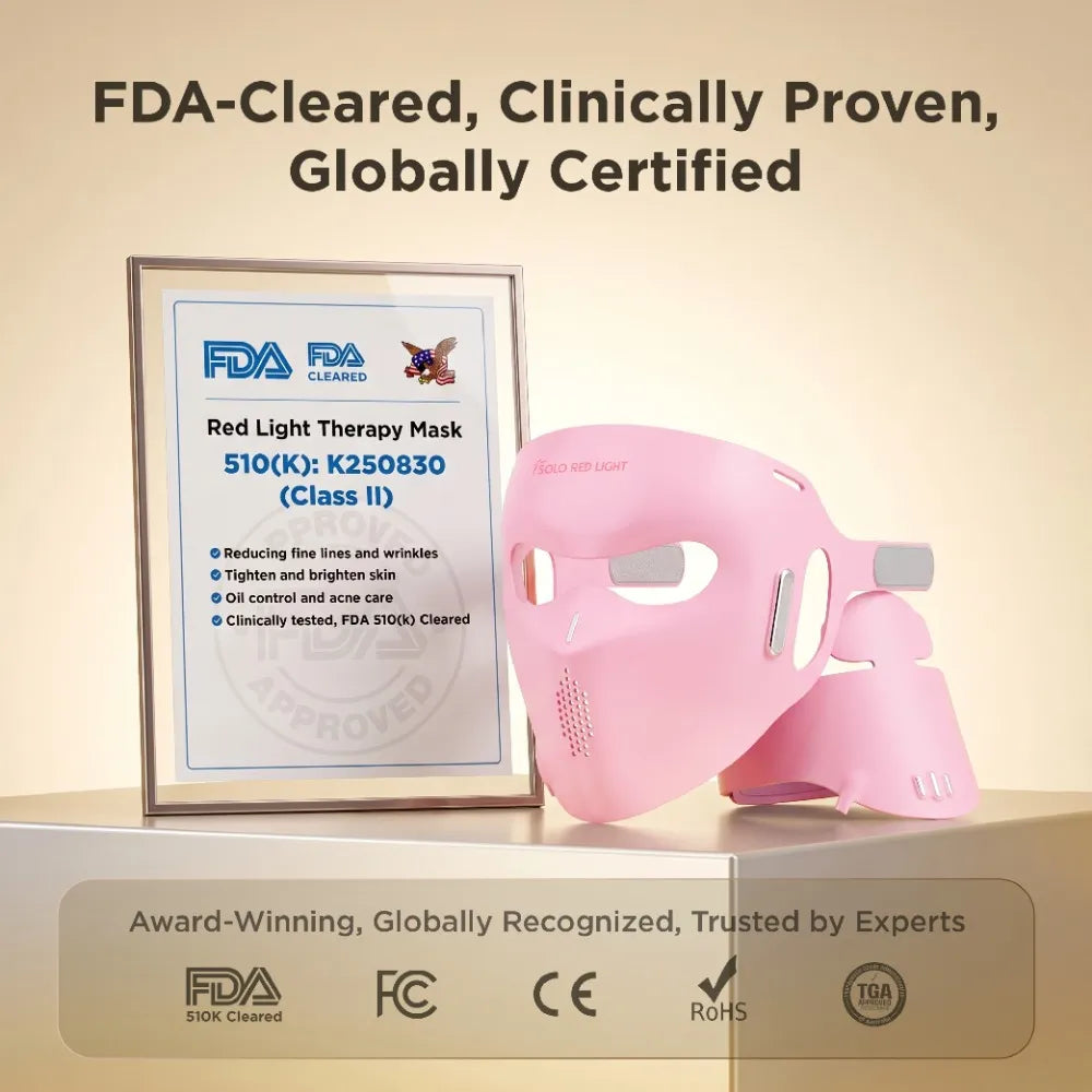 1072nm Light Therapy Face Mask - LED Face Mask with Optional Neck Mask for Fine Lines