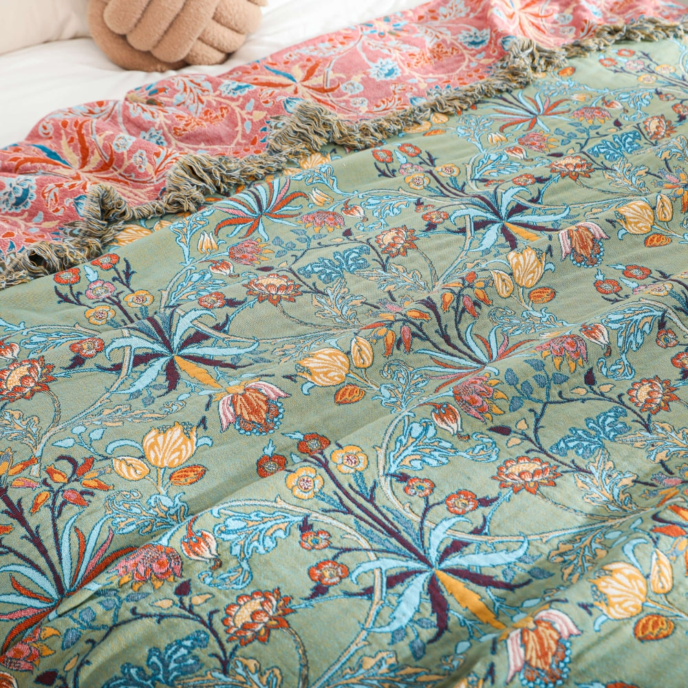 LoungeYard | Wild Petal Pure Cotton Reversible Blanket — product view 2