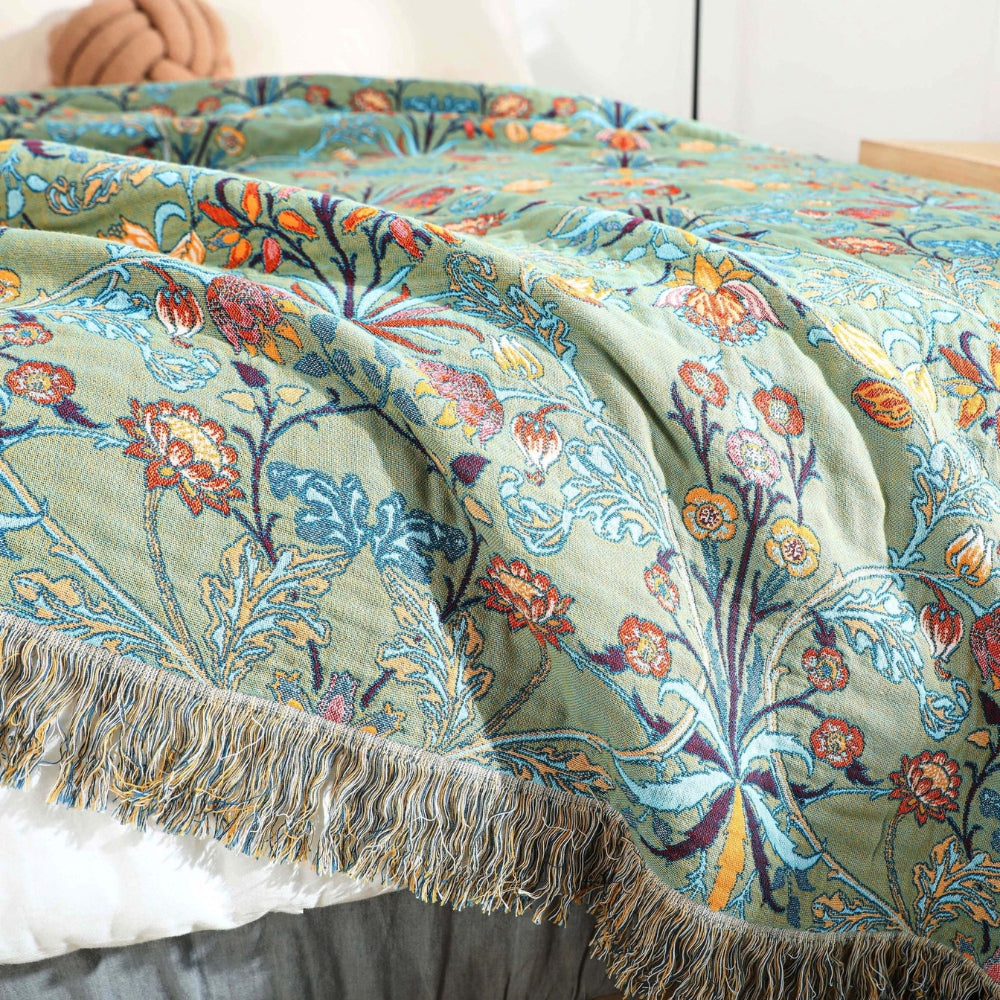 LoungeYard | Wild Petal Pure Cotton Reversible Blanket — product view 5