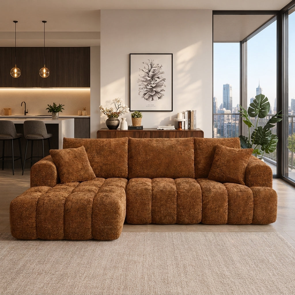 Cloud Sofa | 108" Marshmallow Modular L-Shape Chenille Sectional with Deep Seat — product view 4