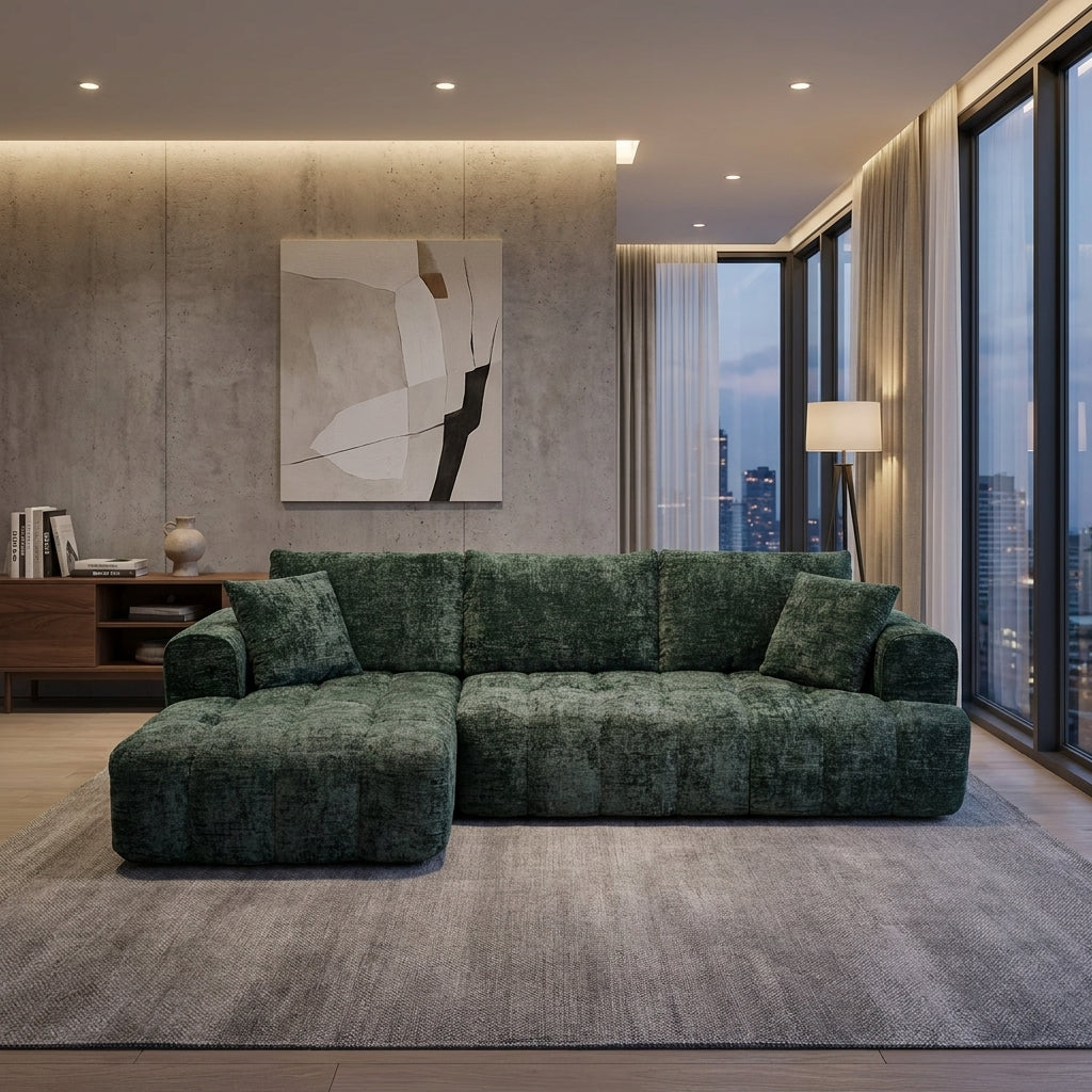 Cloud Sofa | 108" Marshmallow Modular L-Shape Chenille Sectional with Deep Seat — product view 7