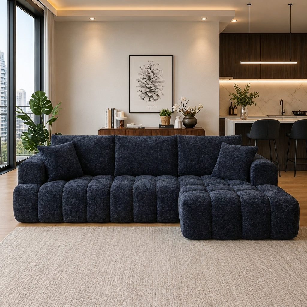 Cloud Sofa | 108" Marshmallow Modular L-Shape Chenille Sectional with Deep Seat — product view 6