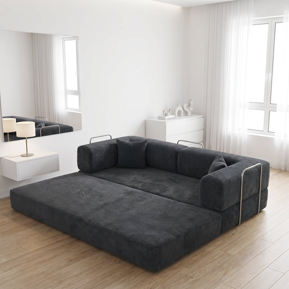 Sleeper Sofa | 79" 4-in-1 Convertible Boneless Sofa Bed — product view 2