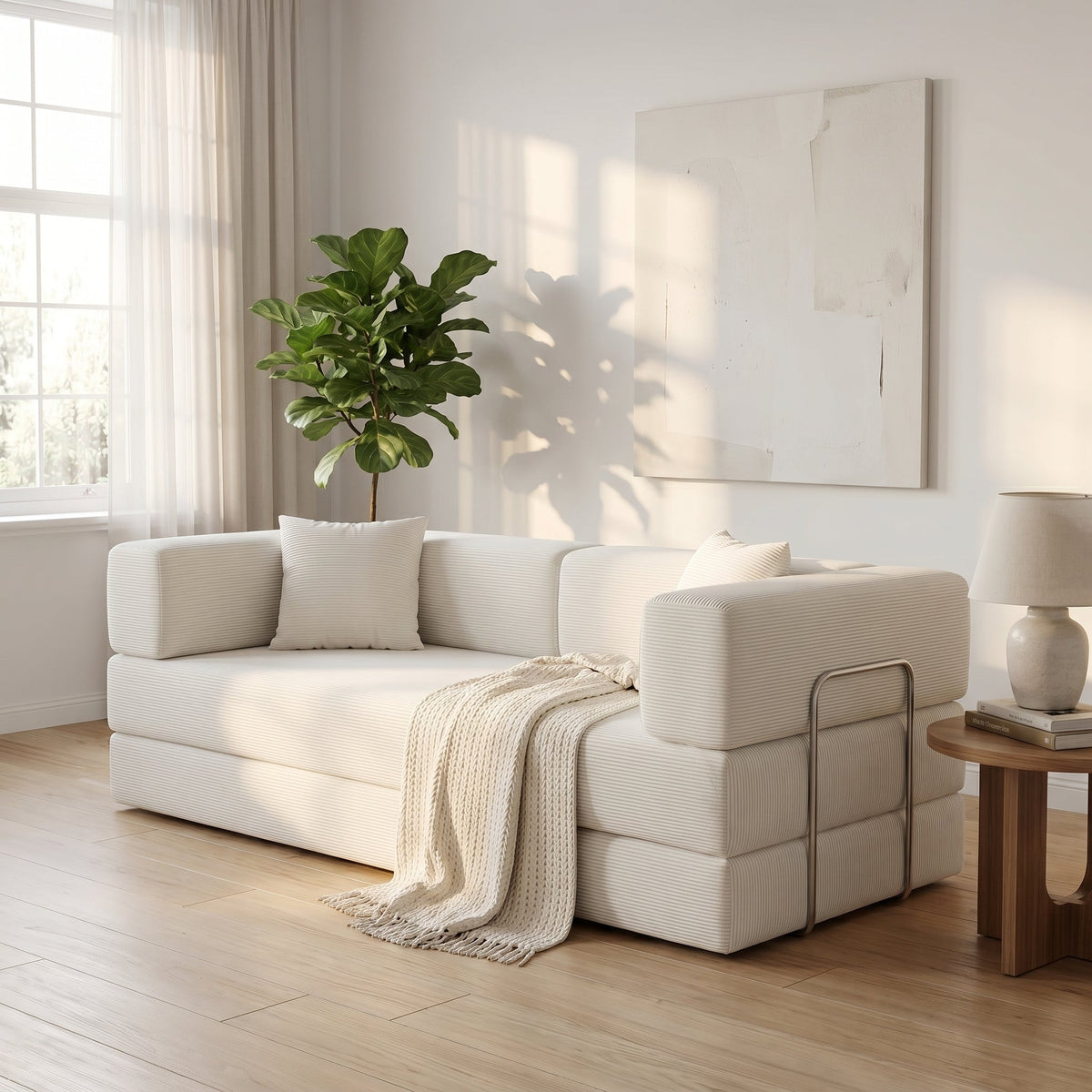 Sleeper Sofa | 79" 4-in-1 Convertible Boneless Sofa Bed — product view 1