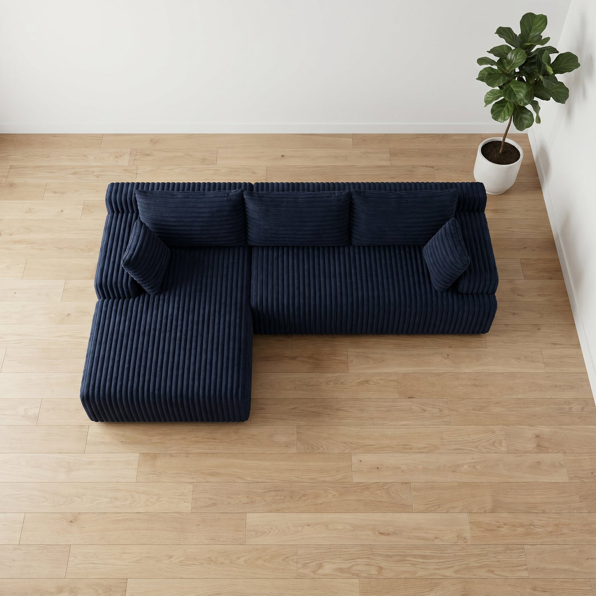 Cloud Sofa | Standard L-Shape Corduroy Sectional — product view 4