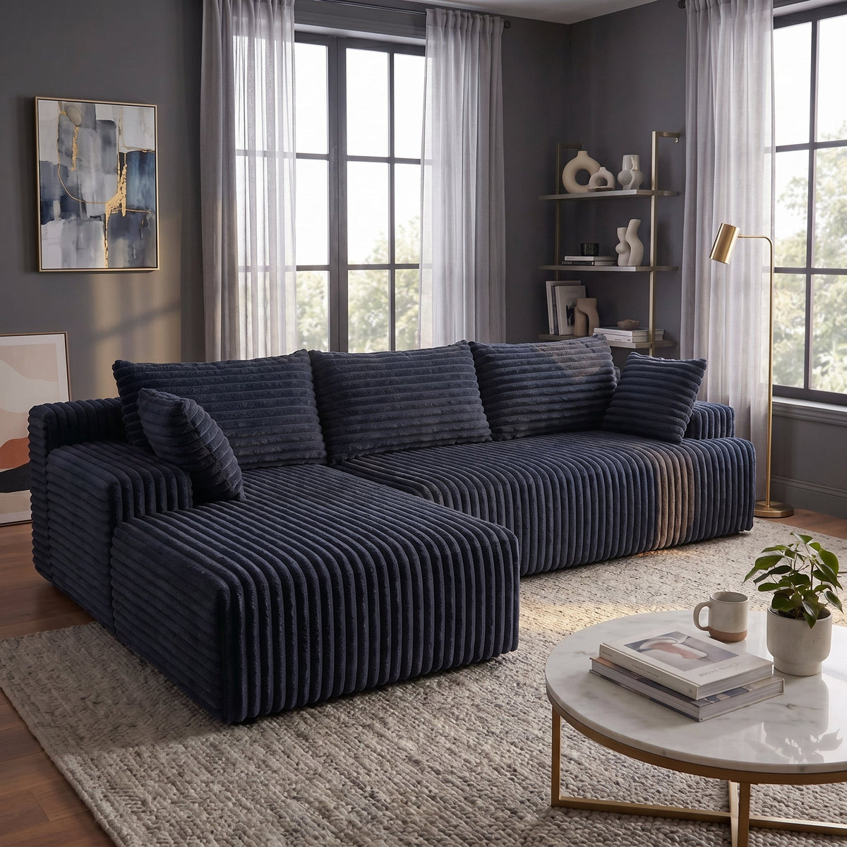Cloud Sofa | Standard L-Shape Corduroy Sectional — product view 2
