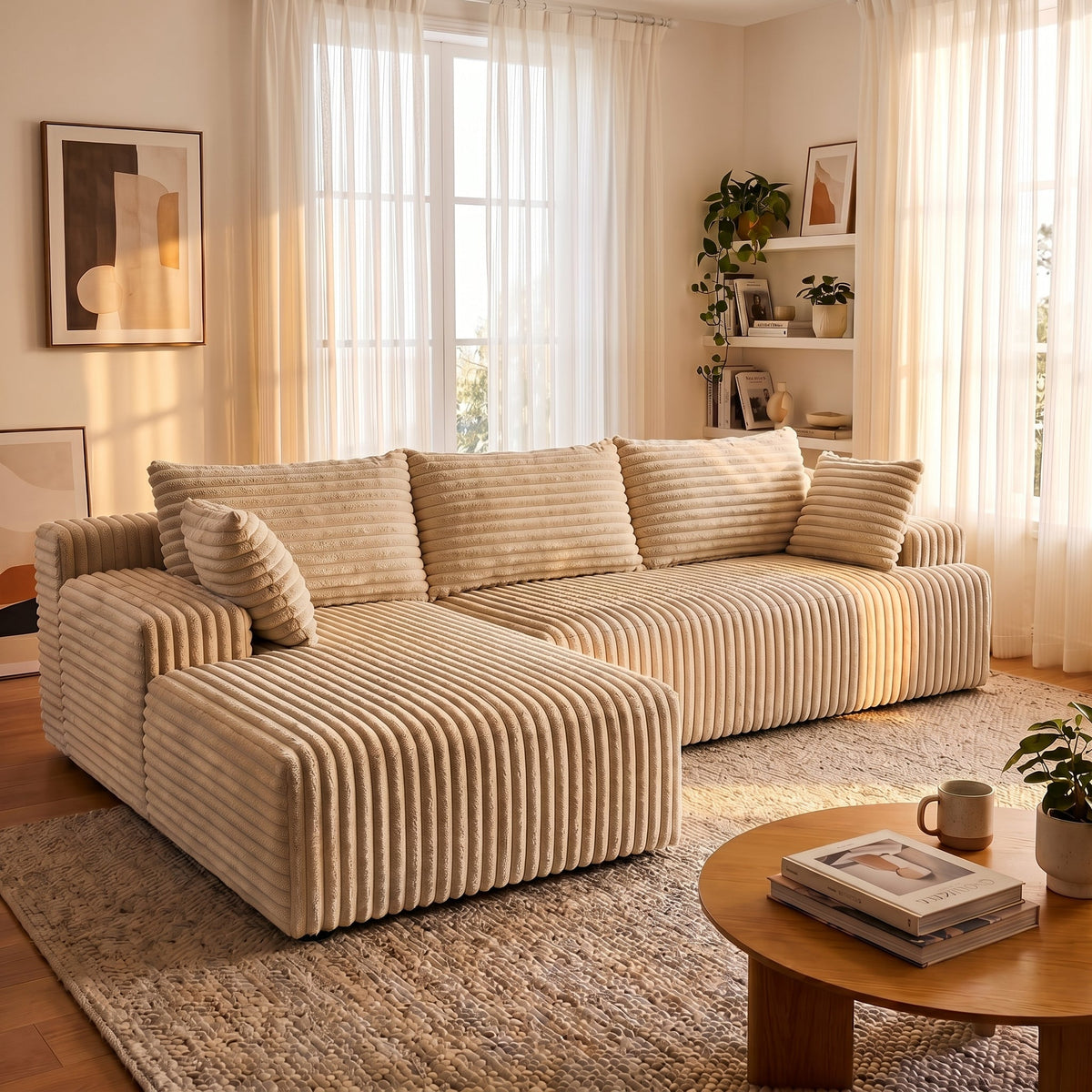 Cloud Sofa | Standard L-Shape Corduroy Sectional — product view 1