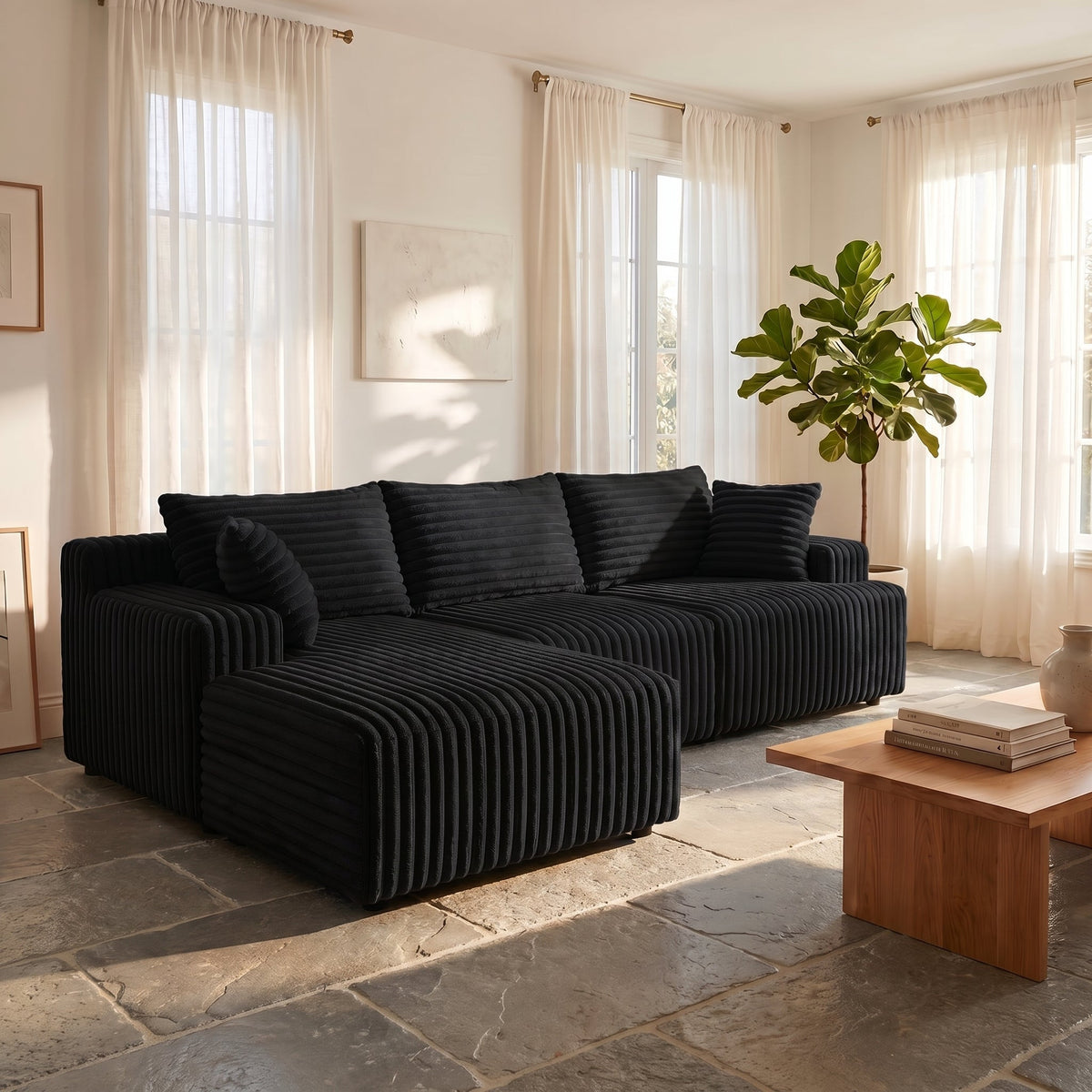 Cloud Sofa | Standard L-Shape Corduroy Sectional — product view 3