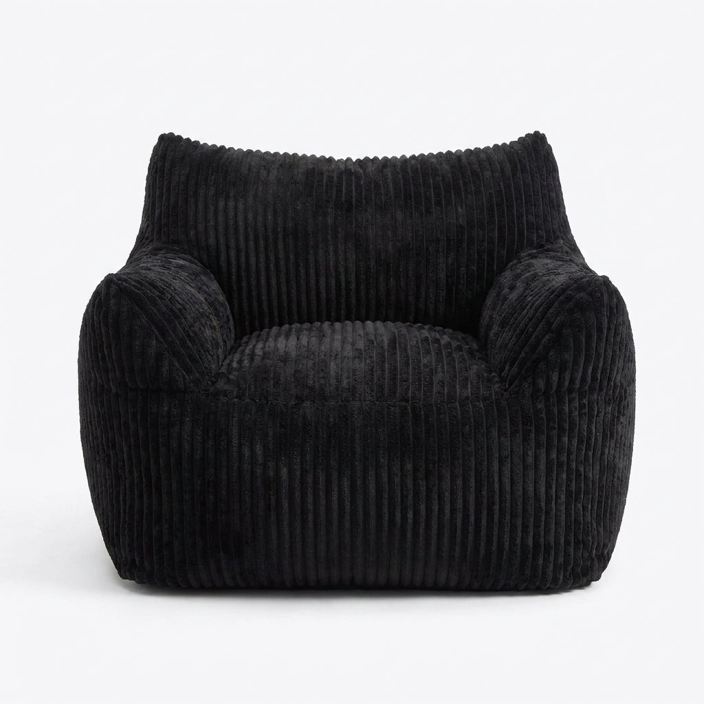 Sleeper Sofa | Oversized Fuzzy Bean Bag Lounge Chair with Armrests — product view 5
