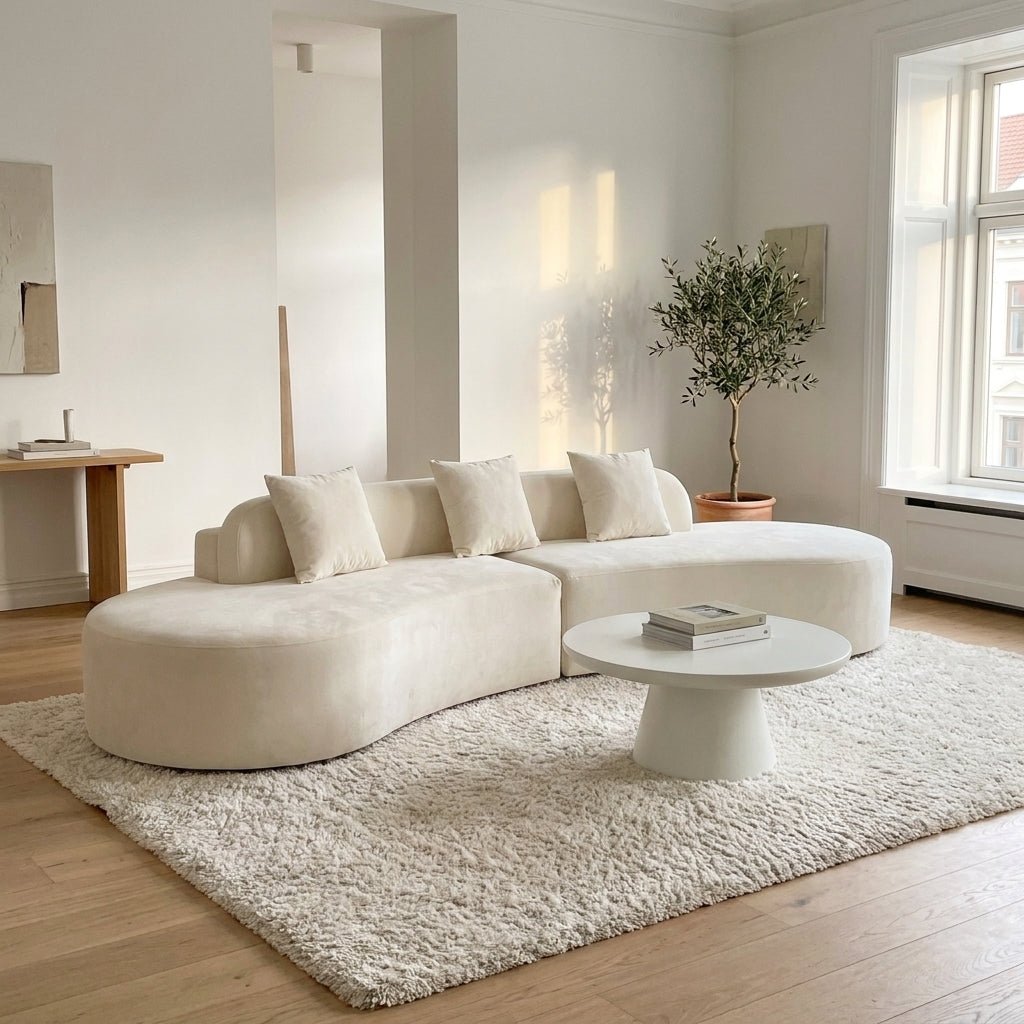 Cloud Sofa | 120" Curved Boneless Chenille Sectional — product view 1