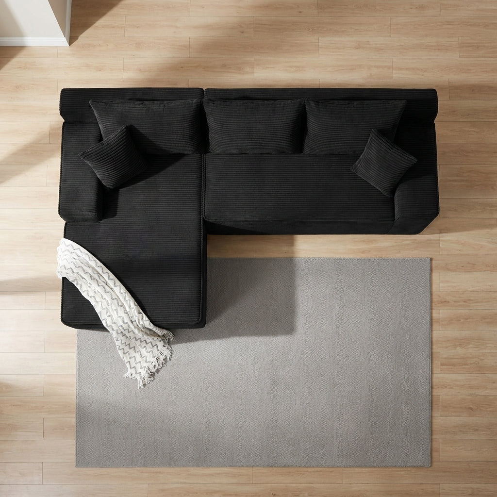 Cloud Sofa | 105" Reversible L-Shape Corduroy Sectional with Chaise — product view 6