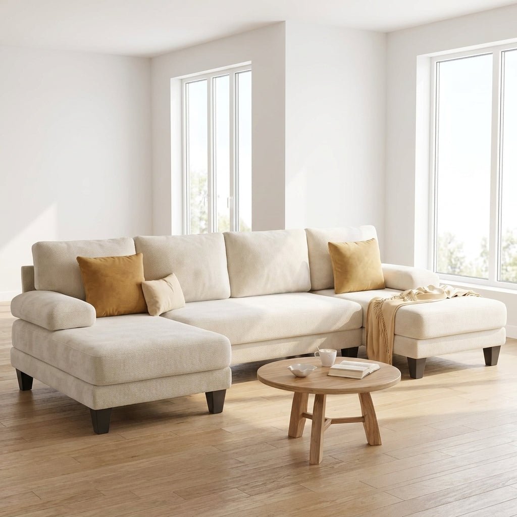 Cloud Sofa | 112" U-Shape Chenille Sectional with Double Chaise — product view 1