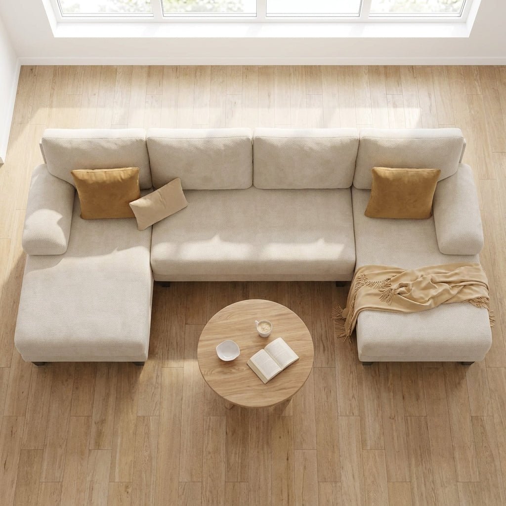 Cloud Sofa | 112" U-Shape Chenille Sectional with Double Chaise — product view 3
