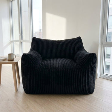 Sleeper Sofa | Oversized Fuzzy Bean Bag Lounge Chair with Armrests