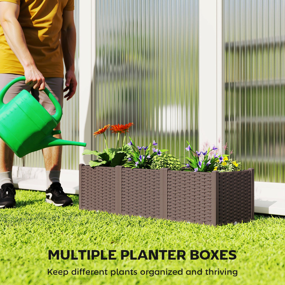 Self Watering Plastic Raised Garden Bed with Legs, 120 x 40 x 37 cm — product view 7