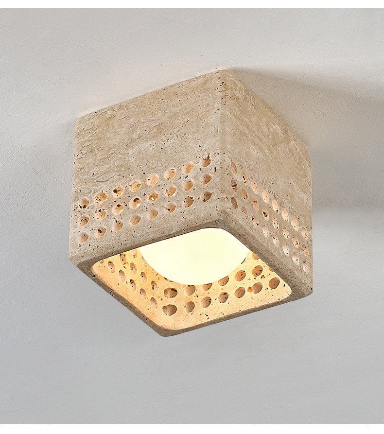 Grotto Travertine Flush Mount Light — product view 3