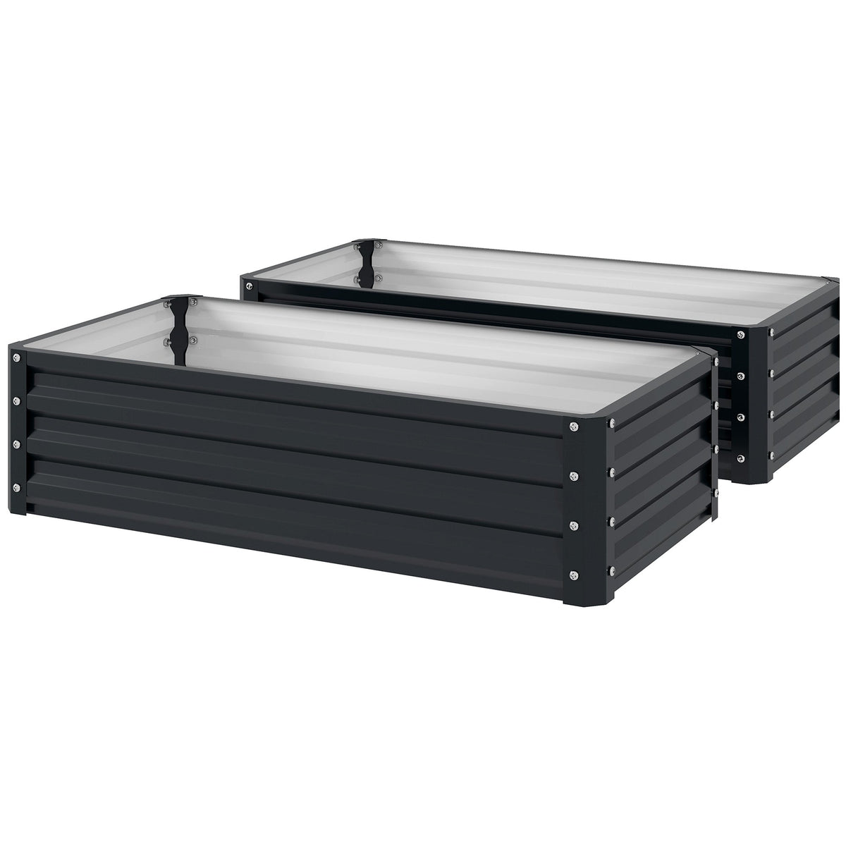 Galvanized Raised Garden Bed, 4' x 2' x 1' Metal Planter Box, for Growing Vegetables, Flowers, Herbs, Succulents, Gray — product view 2