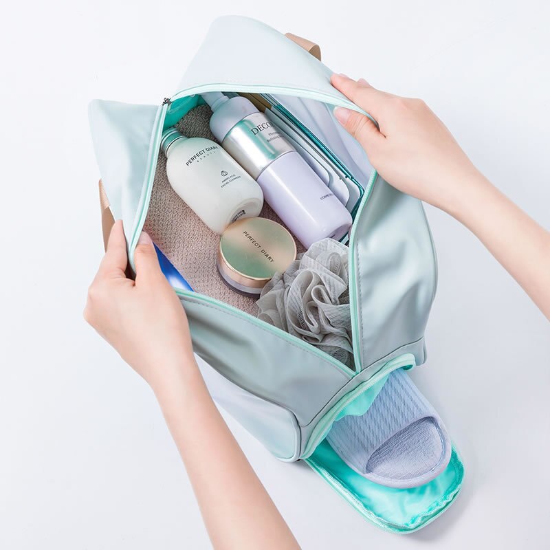 Waterproof Cosmetic Organizer Travel Bag with Wet-Dry Compartment — product view 3
