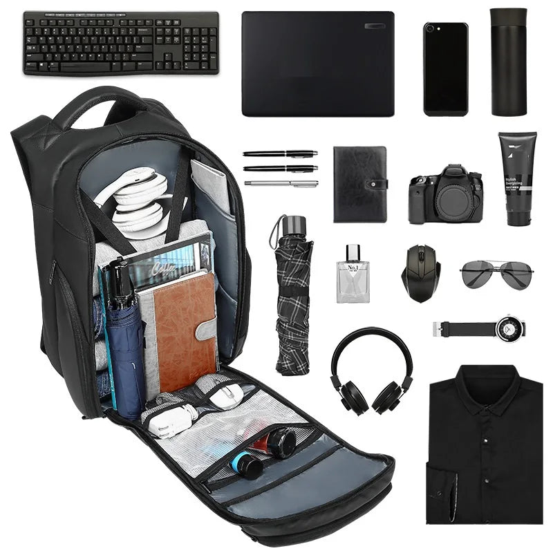 LoungeYard | Business Travel RFID Blocking Pocket Multi-Layer Backpack — product view 3