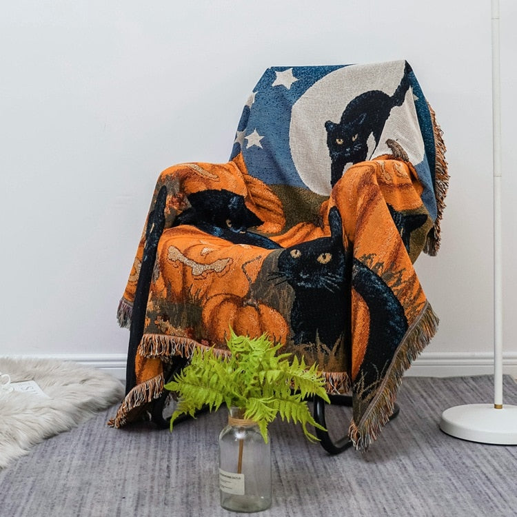LoungeYard | Vintage Pumpkin Sofa Cover Blanket — product view 3
