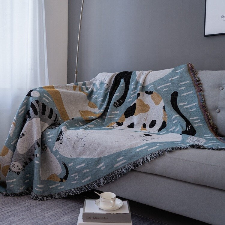 LoungeYard | Vintage Pumpkin Sofa Cover Blanket — product view 1