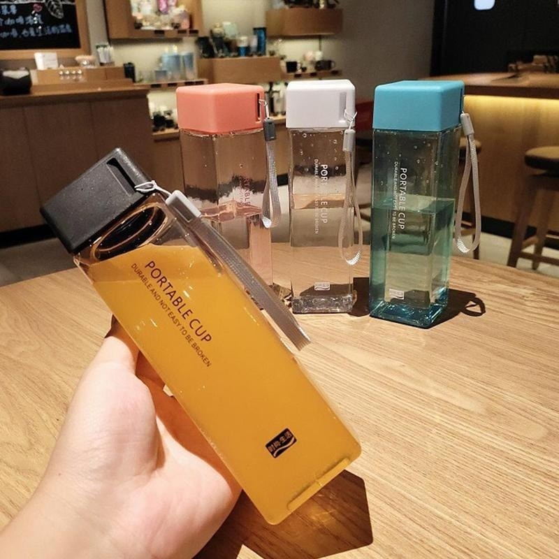 LoungeYard | Transparent Square Classy Water Bottle Thermos — product view 5