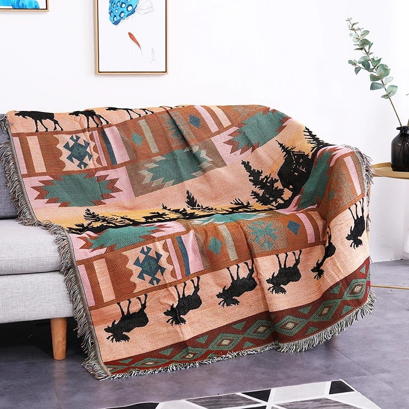 LoungeYard | Vintage Pumpkin Sofa Cover Blanket — product view 7