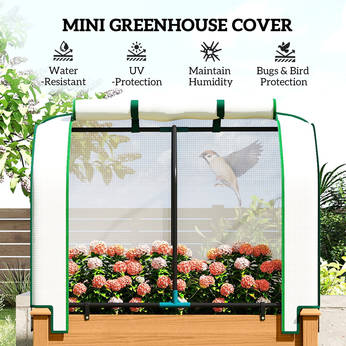 35" x 22" x 47" Raised Garden Bed with PE Cover, Sand — product view 6