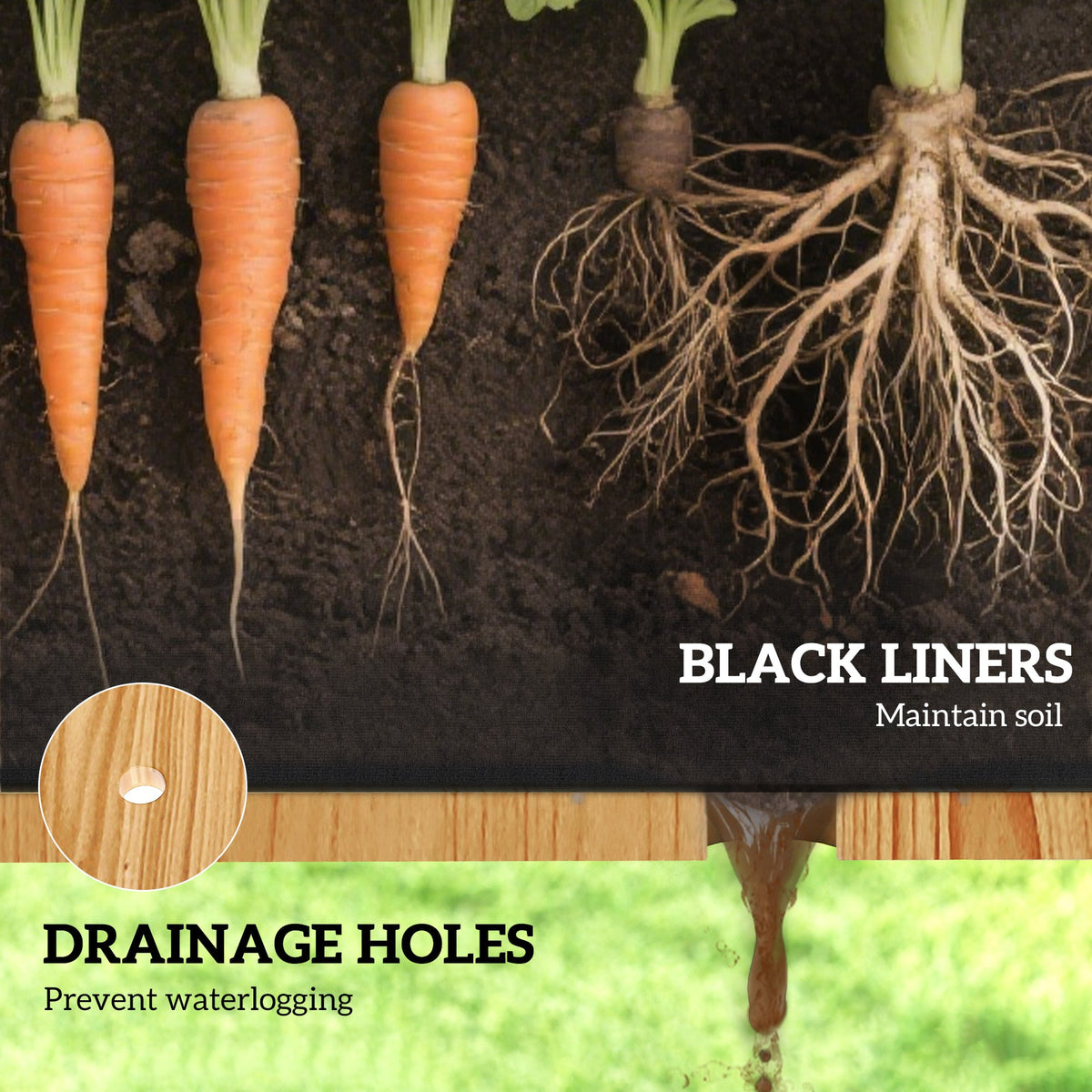 35" x 22" x 47" Raised Garden Bed with PE Cover, Sand — product view 7
