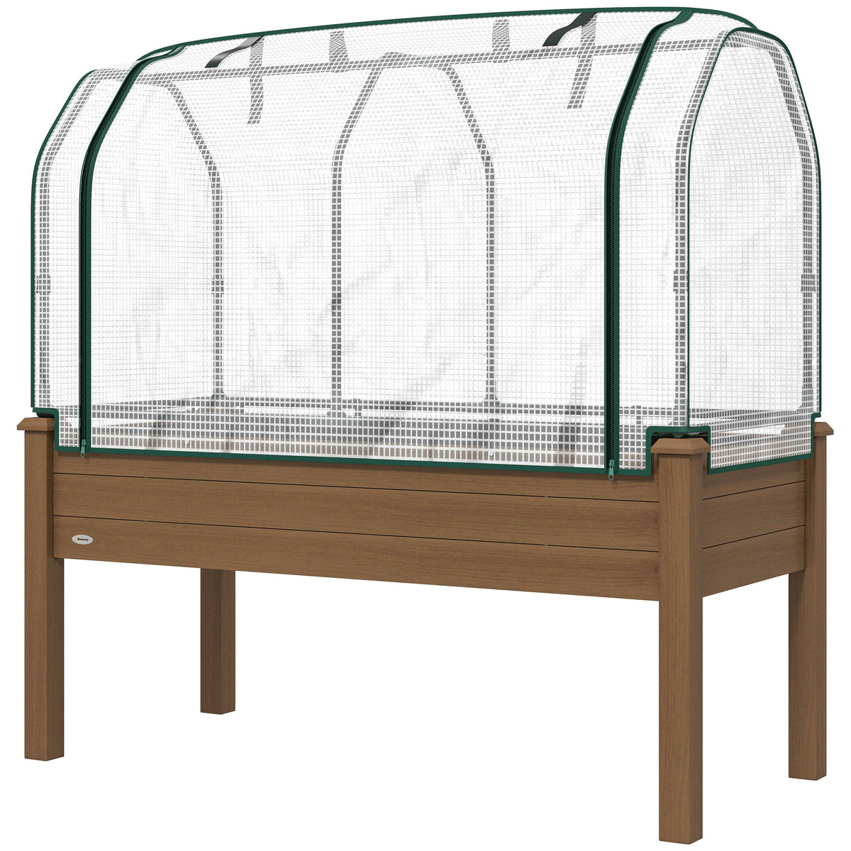 48" x 22" x 46" Raised Garden Bed with PE Cover, Brown — product view 2