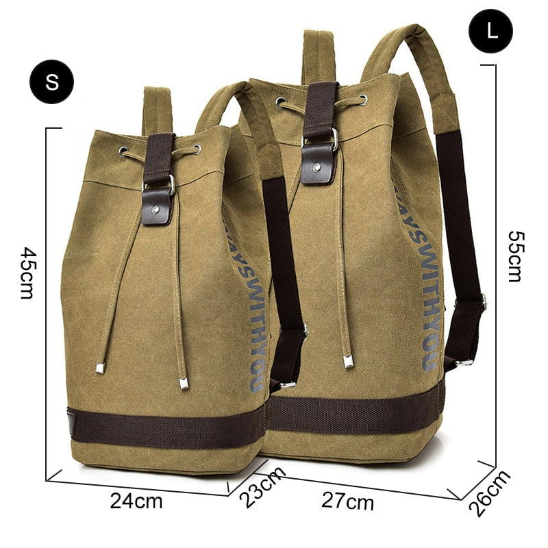 LoungeYard | Nomad Friendly Canvas Bucket Bag Backpack — product view 7