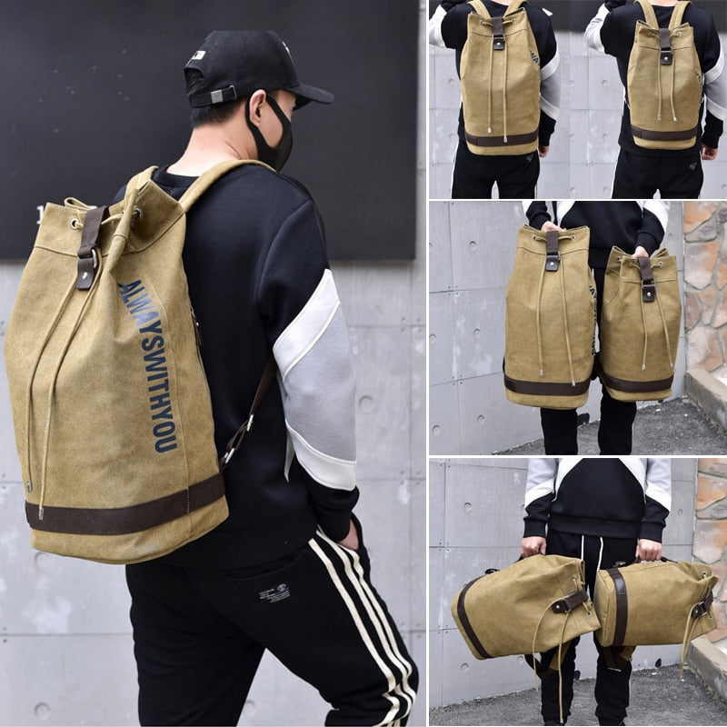 LoungeYard | Nomad Friendly Canvas Bucket Bag Backpack — product view 4