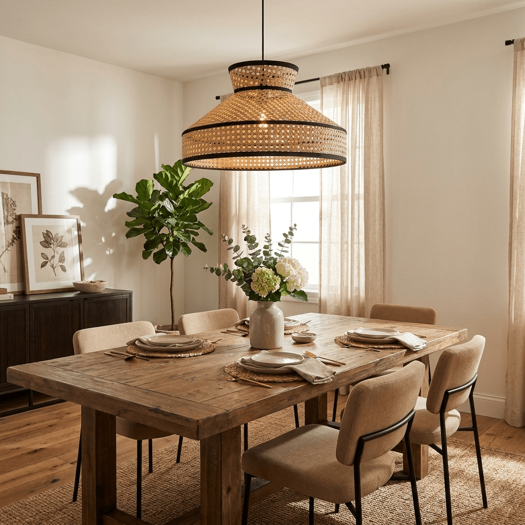 Harvest Woven Rattan Pendant Lamp — product view 6