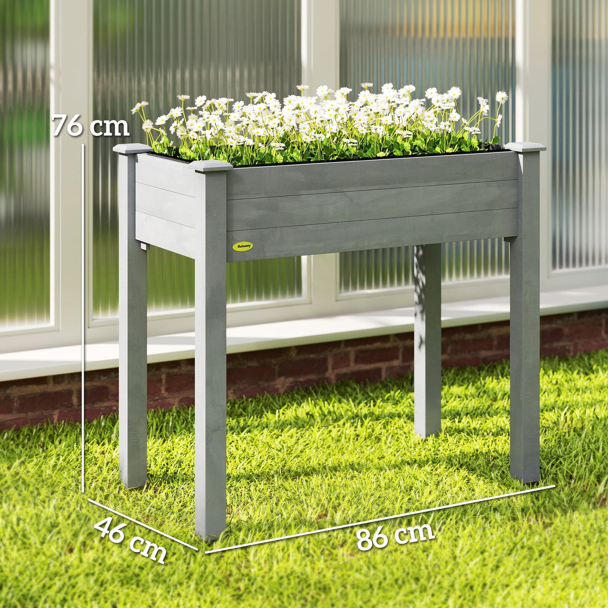 Wooden Elevated Planter Box with Liner for Garden Use — product view 5
