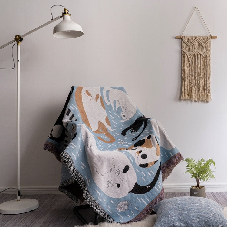 LoungeYard | Vintage Pumpkin Sofa Cover Blanket — product view 6